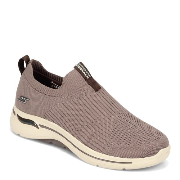 Skechers Mens Go Walk Arch Fit Iconic Slip On Shoes Taupe Brown Size 11 Stretch - Picture 1 of 16